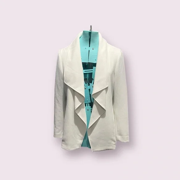 Alfani Soft White Open Front Draped Blazer | Size L - Picture 10 of 16